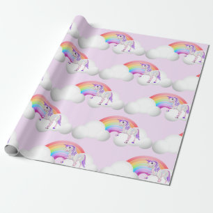 Papier Cadeau Rainbow Unicorn Magique violet mou