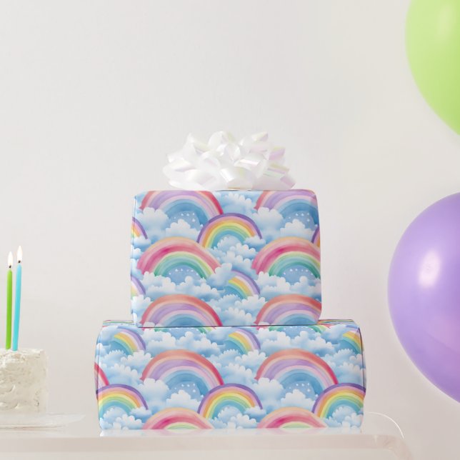 Papier Cadeau  Rainbows and Clouds (Cadeaux de fête)