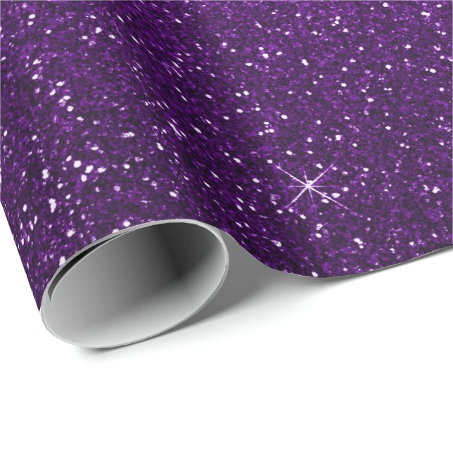 Papier Cadeau Raisin d'aubergine à Parties scintillant violet ul (Coin rond)