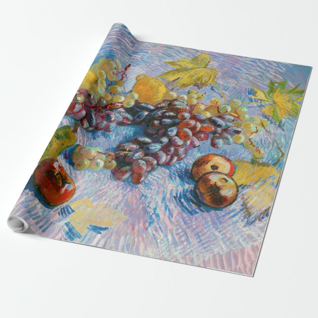 Papier Cadeau Raisins, citrons, poires et pommes, Van Gogh (Déroulé)