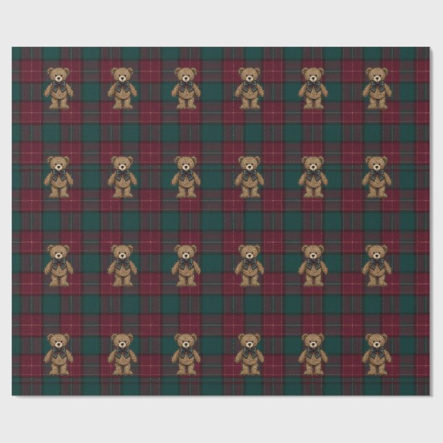 Papier Cadeau Ralph Lauren Inspired Tartan Plaid Wrapping Paper (Plat)