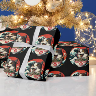 Papier Cadeau Ramen de chat Art japonais Style vintage