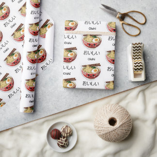 Papier Cadeau Ramen délicieux ; Bol de Ramen Kawaii
