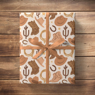 Papier Cadeau Ranch occidental neutre de rodéo de ferme du Sud