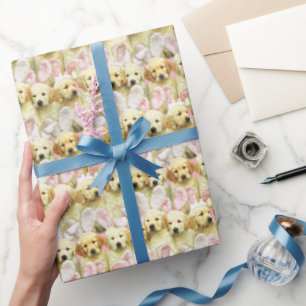 Papier Cadeau Rangée de lapins chiots