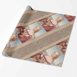 Papier Cadeau Raphael Dame et la Licorne Classique beaux-arts