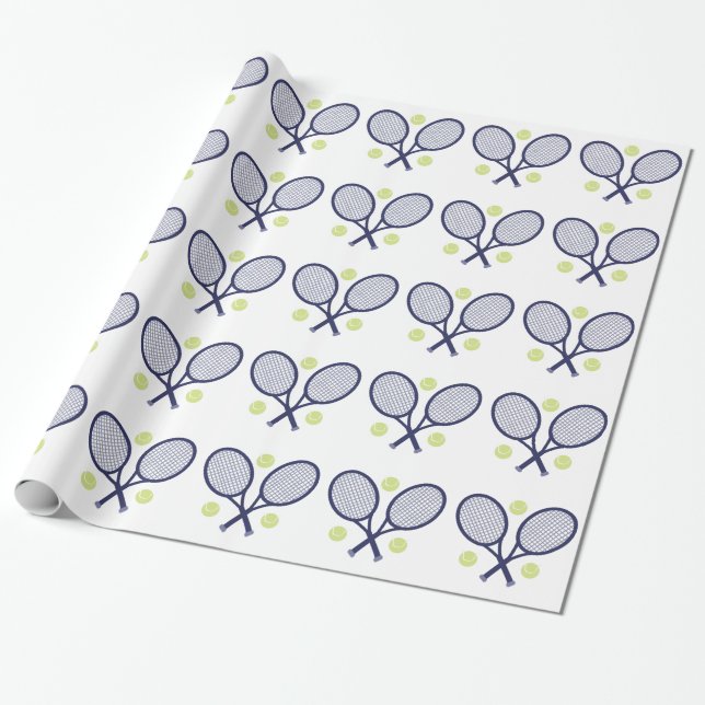 Papier Cadeau Raquettes de tennis (Déroulé)
