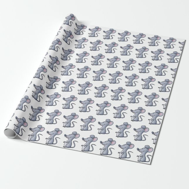 Papier Cadeau Rat de dessin (Déroulé)