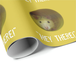 Papier Cadeau Rat mignon chez l'animal drôle de trou