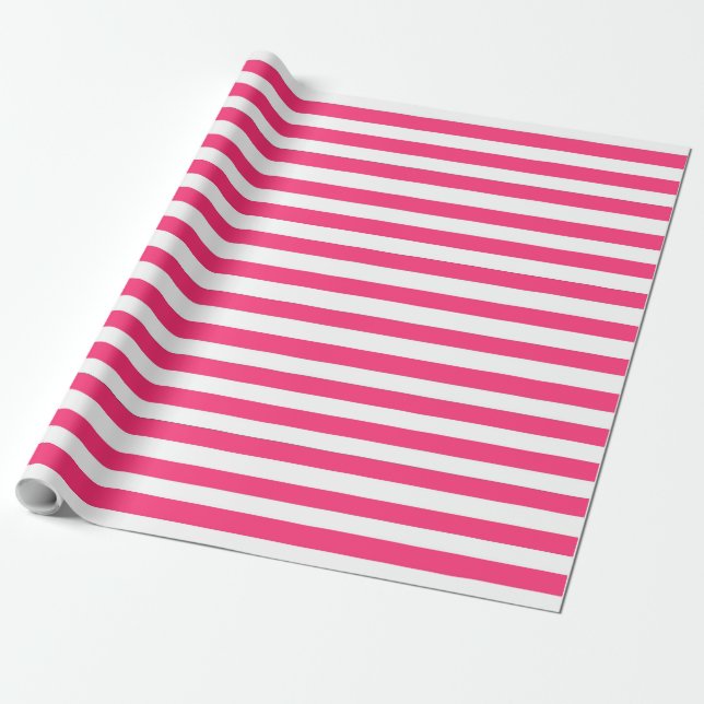 Papier Cadeau Rayé rose (Déroulé)