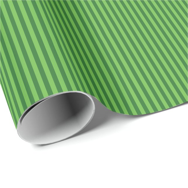Papier Cadeau Rayé vert (Coin rond)