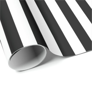 Papier Cadeau Rayure Blanche/Noire