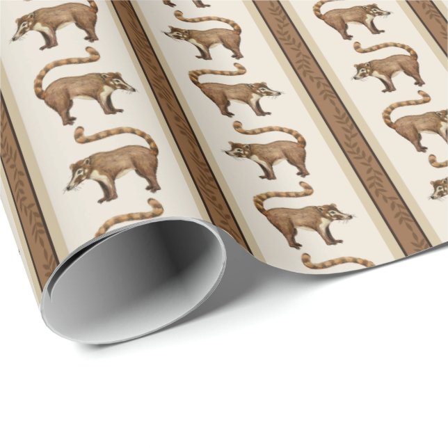 Papier Cadeau Rayure de coati (Coin rond)