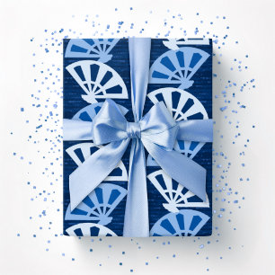 Papier Cadeau Rayure Fanfare en bleu indigo