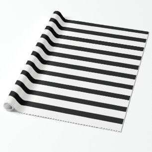 Papier Cadeau Rayure noire et blanche ou noire et