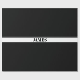 Papier Cadeau Rayure personnalisée noir et blanc