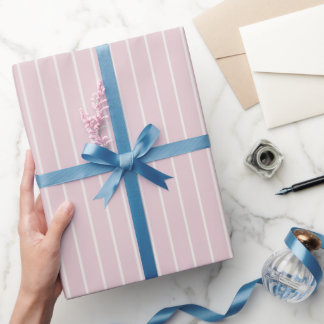 Papier Cadeau Rayure rose poudrée - Motif minimaliste
