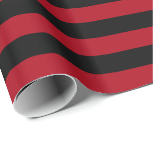 Papier Cadeau Rayure rouge foncé/noire