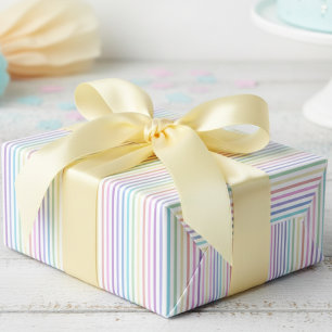 Papier Cadeau Rayures Arc-en-ciel Féminines