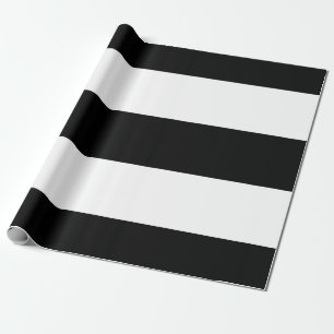 Papier Cadeau Rayures blanches noires