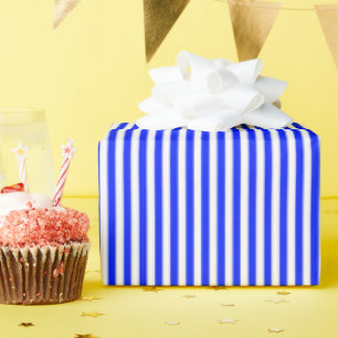 Papier Cadeau Rayures Bleu Clair et Blanc