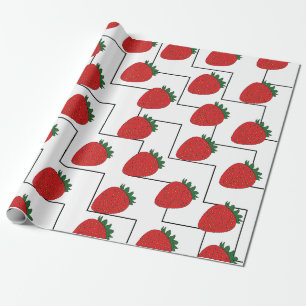 Papier Cadeau Rayures Chevron Fraise