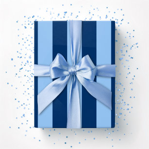 Papier Cadeau Rayures de cabane en bleu indigo