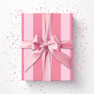 Papier Cadeau Rayures de cabane en rose