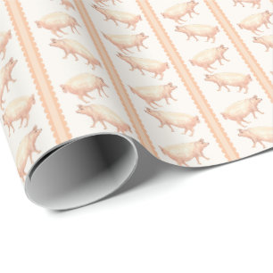 Papier Cadeau Rayures de cochon 