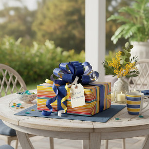 Papier Cadeau Rayures de coucher de soleil arc-en-ciel vintage r