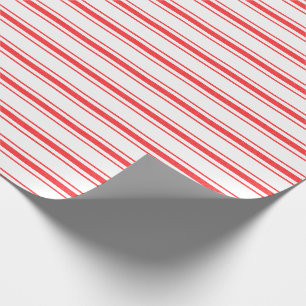 Papier Cadeau Rayures de coutil de lit de matelas rouge de Noël