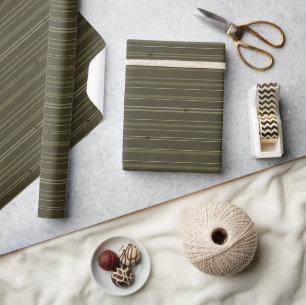Papier Cadeau Rayures de flux Jet Olive Vert
