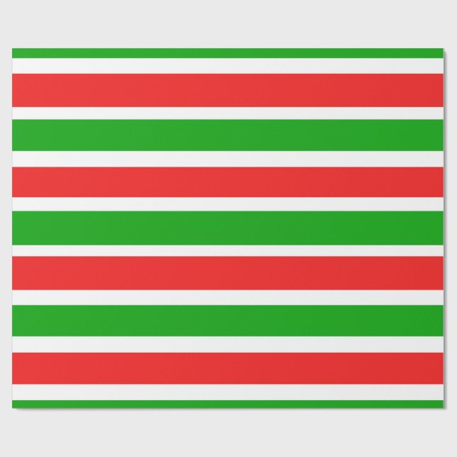 Papier Cadeau Rayures de Noël (Plat)