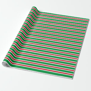 Papier Cadeau Rayures de Noël