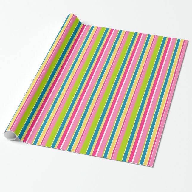 Papier Cadeau Rayures de sucrerie (Déroulé)