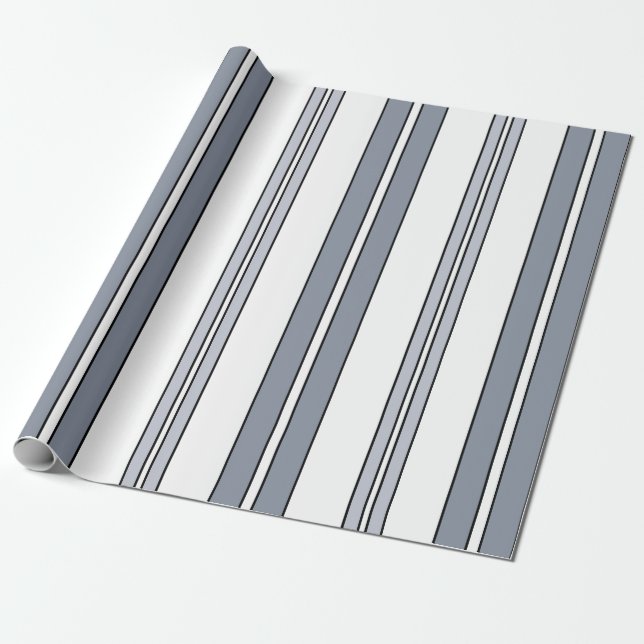 Papier Cadeau Rayures Grises (Déroulé)