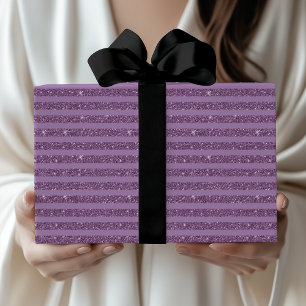 Papier Cadeau Rayures horizontales de style pailleté mûre subtil