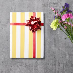 Papier Cadeau Rayures Jaunes & Blanches Classiques Vintage