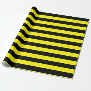 Papier Cadeau Rayures jaunes et noires
