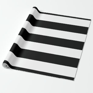Papier Cadeau Rayures noires et blanches élégantes