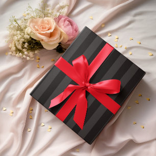 Papier Cadeau Rayures noires et charbon