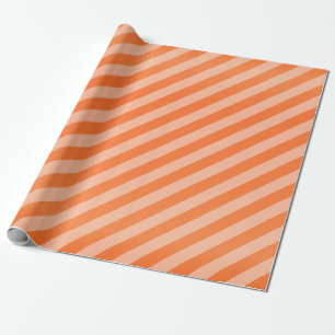 Papier Cadeau Rayures oranges et diagonales de citrouille