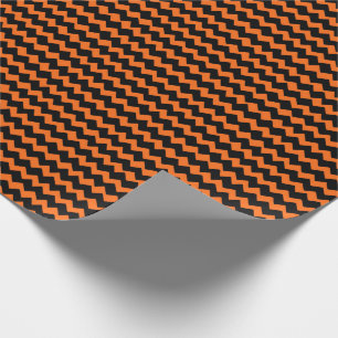 Papier Cadeau Rayures oranges et noires de Chevron