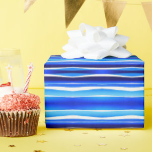 Papier Cadeau Rayures peintes en noir et bleu
