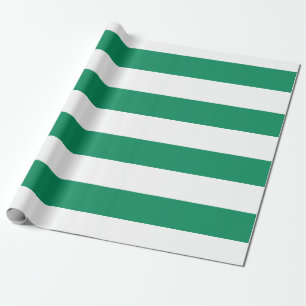 Papier Cadeau Rayures vert et blanc personnalisable
