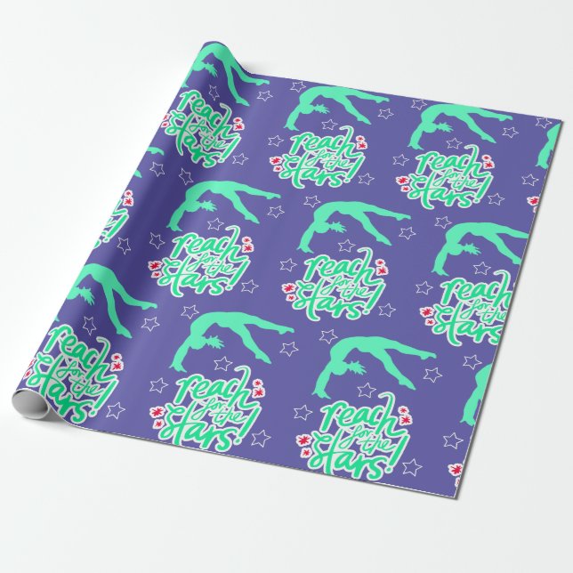 Papier Cadeau Reach for the Stars Gymnastique Tumbling (Déroulé)