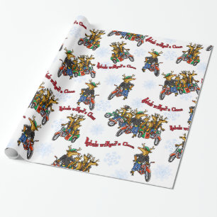Papier Cadeau Rebelles sans Claus Reindeer Silver Holiday