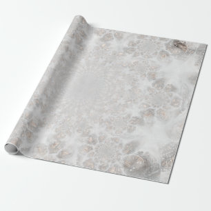 Papier Cadeau Réception de mariage Blanc Argent Or Simple Élé