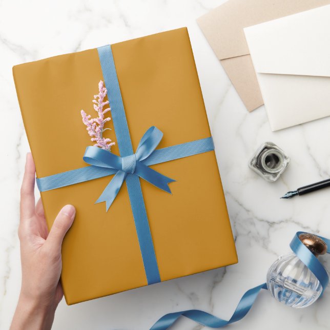 Papier Cadeau Récolte or solide couleur plaine (Cadeaux)