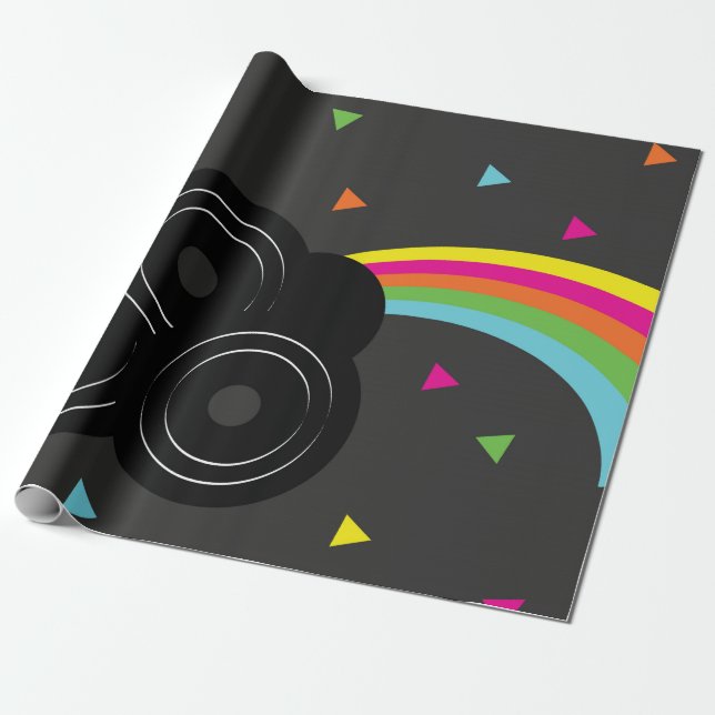 Papier Cadeau Records Musique arc-en-ciel Géométrique (Déroulé)